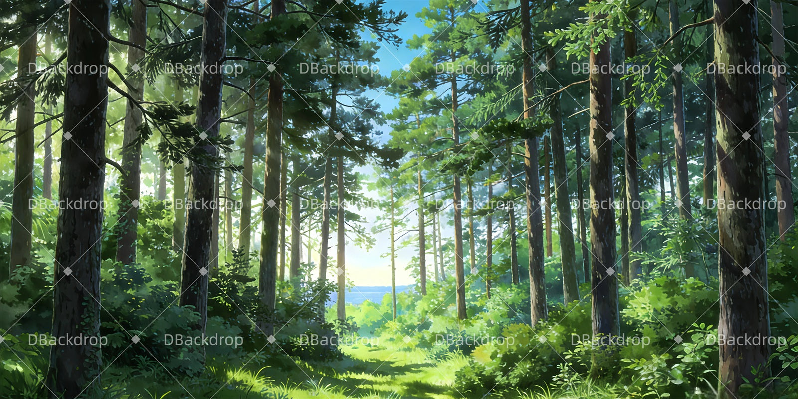 Forest Stage Backdrop Tranquil Woods Scenic Backdrops GQ63-T79