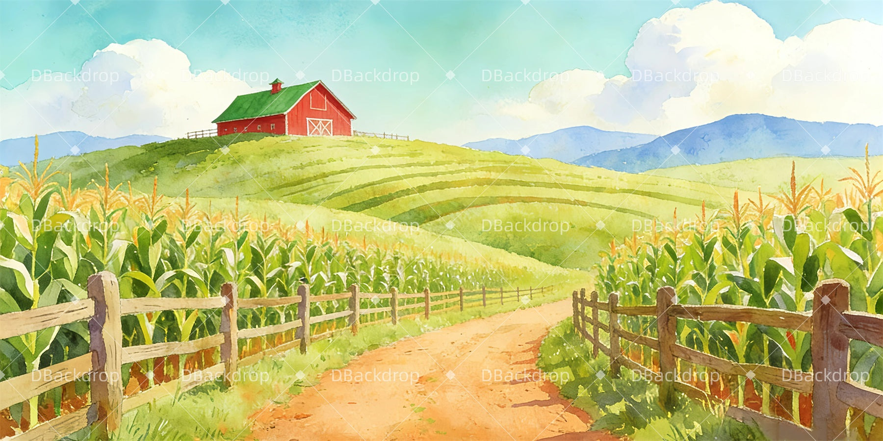 Scenery Backdrops For Theater Country Cornfield Scenic Backdrops GQ63-T86
