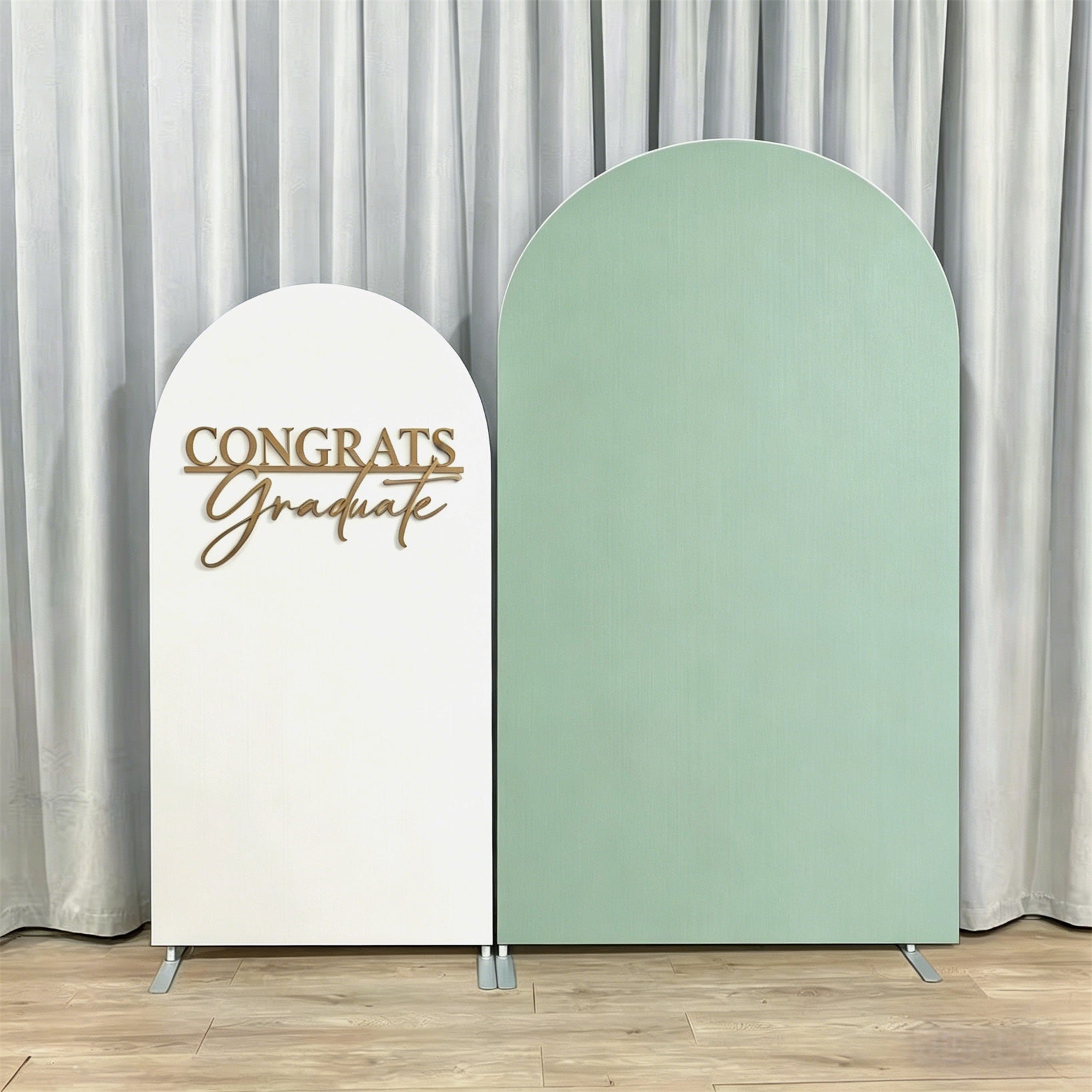 Graduation Party Backdrop White Sage Color Block Custom Graduation Party Backdrop GQ64-1
