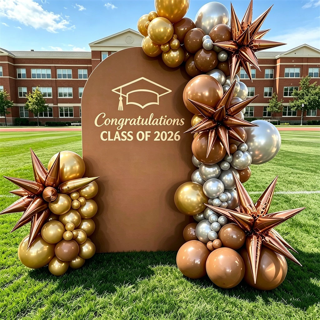 Class of 2026 Arch Backdrop Terracotta Minimalist Cap Personalized Class of 2026 Arch Backdrop GQ64-20