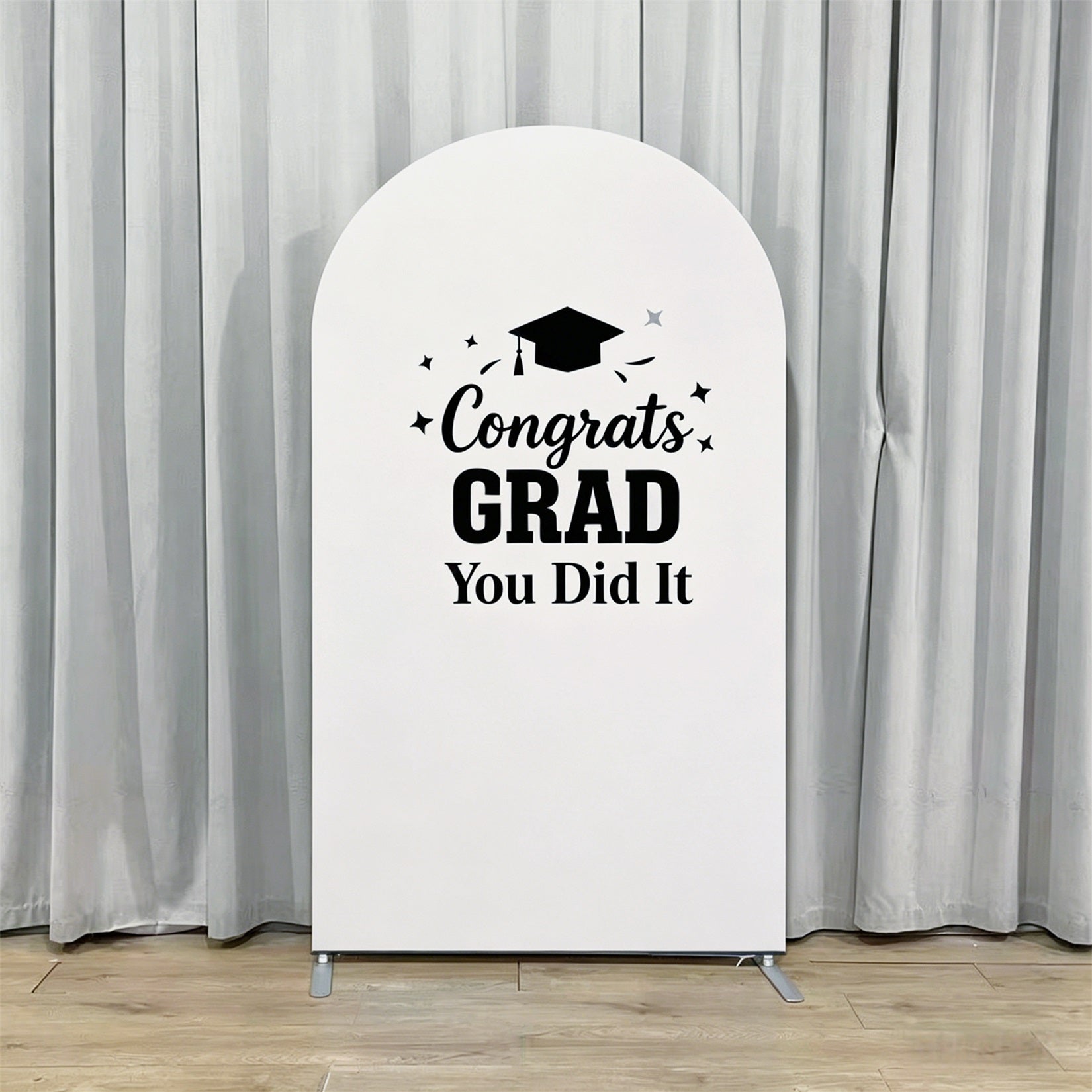You Did It Graduation Arch Backdrop White Starry Congrats Grad Congrats Grad Arch Backdrop GQ64-23