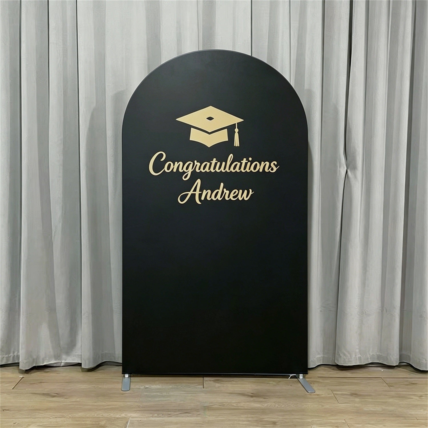 Graduation Photo Booth Backdrop Black Gold Party Arch Custom Graduation Photo Booth Backdrop GQ64-29