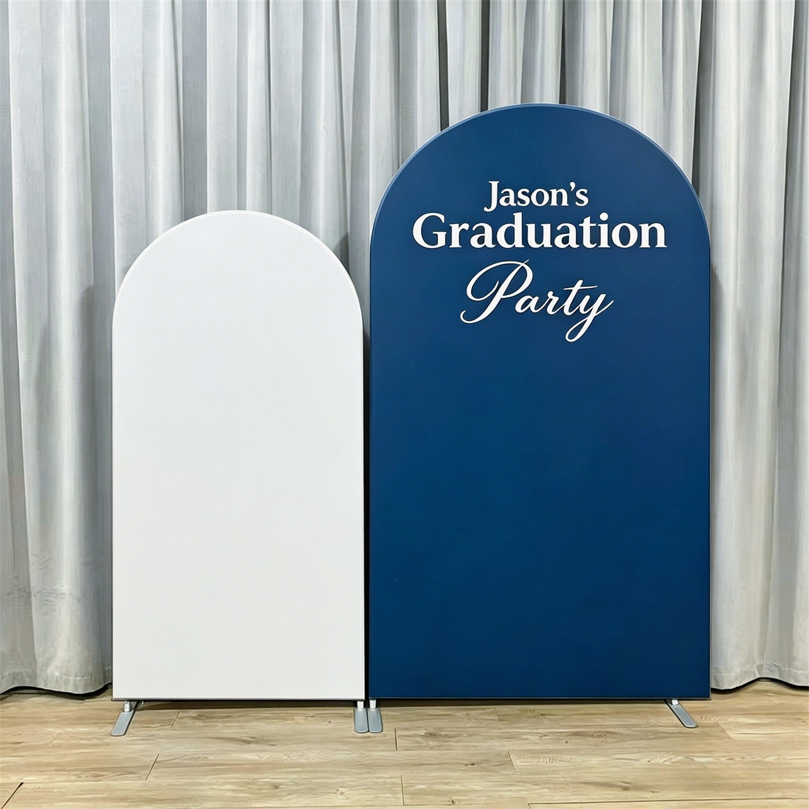 Graduation Welcome Backdrop Navy White Personalized Party Custom Graduation Welcome Sign Backdrop GQ64-9