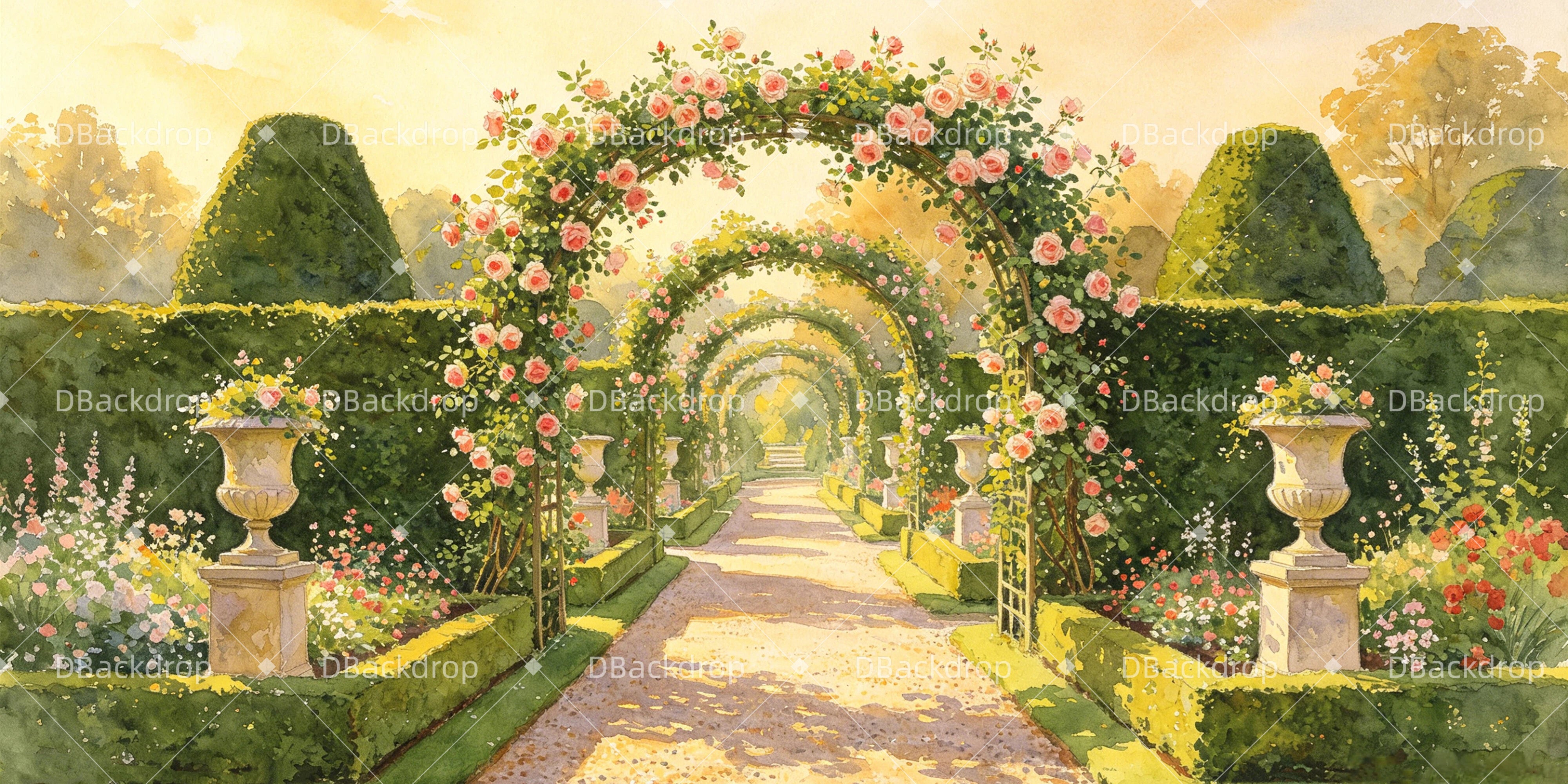 Professional Stage Backdrops Garden Promenade Scenic Backdrops GQ64-T4