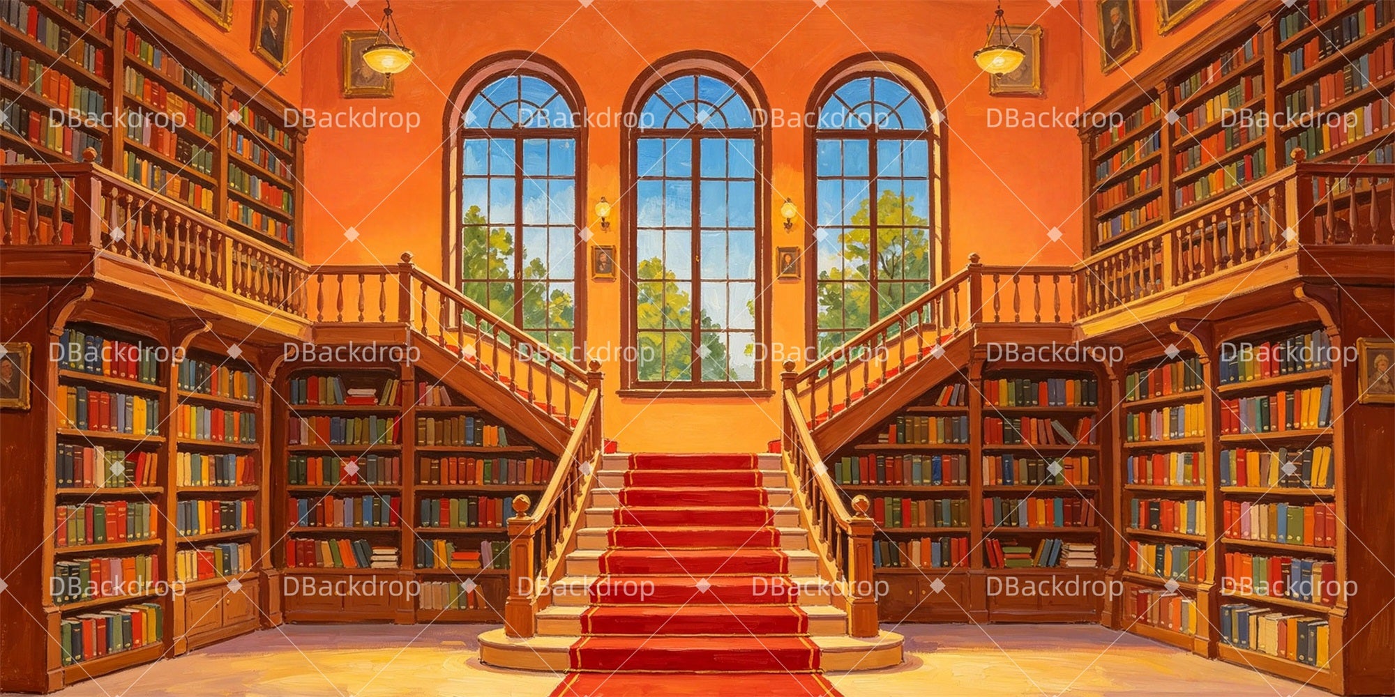 Professional Stage Backdrops Wizard Library Performance Backdrop GQ65-T13
