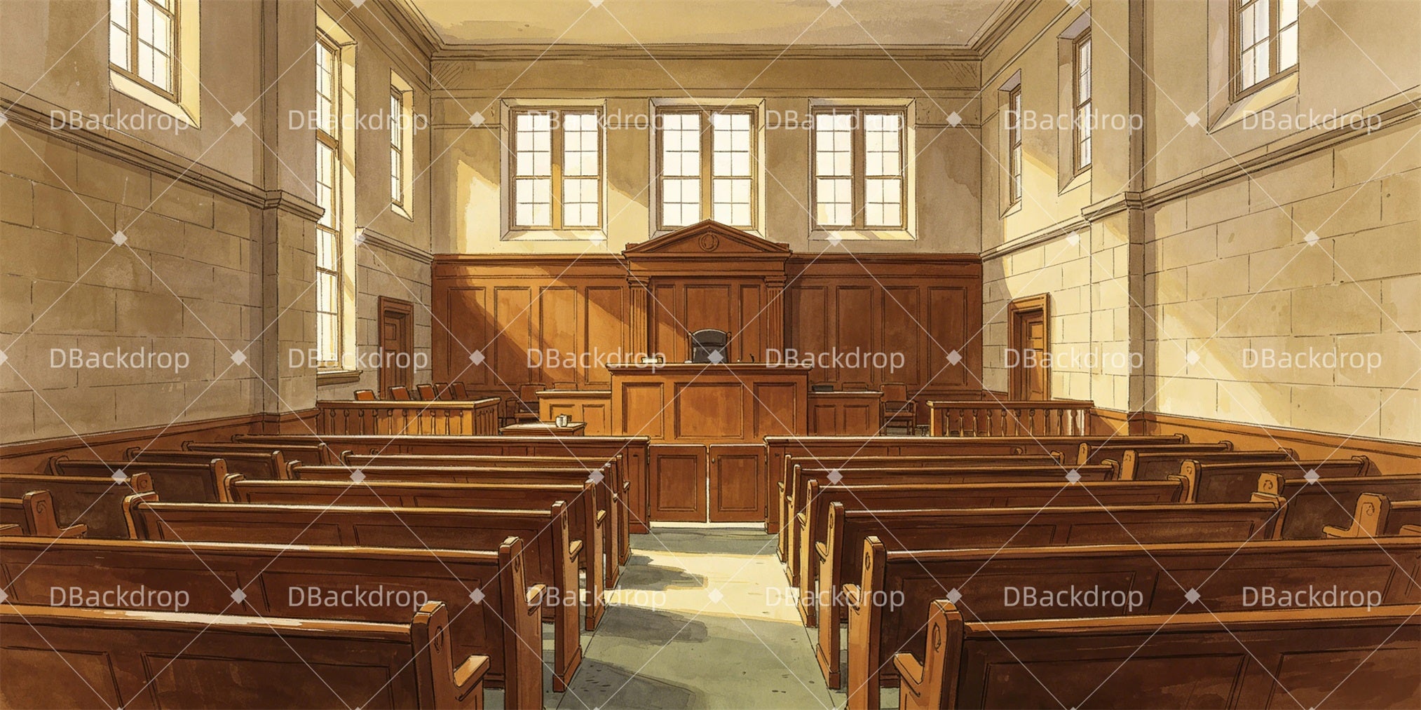 Stage Backdrop Judge's Courtroom Theater Backdrops For Sale GQ65-T55