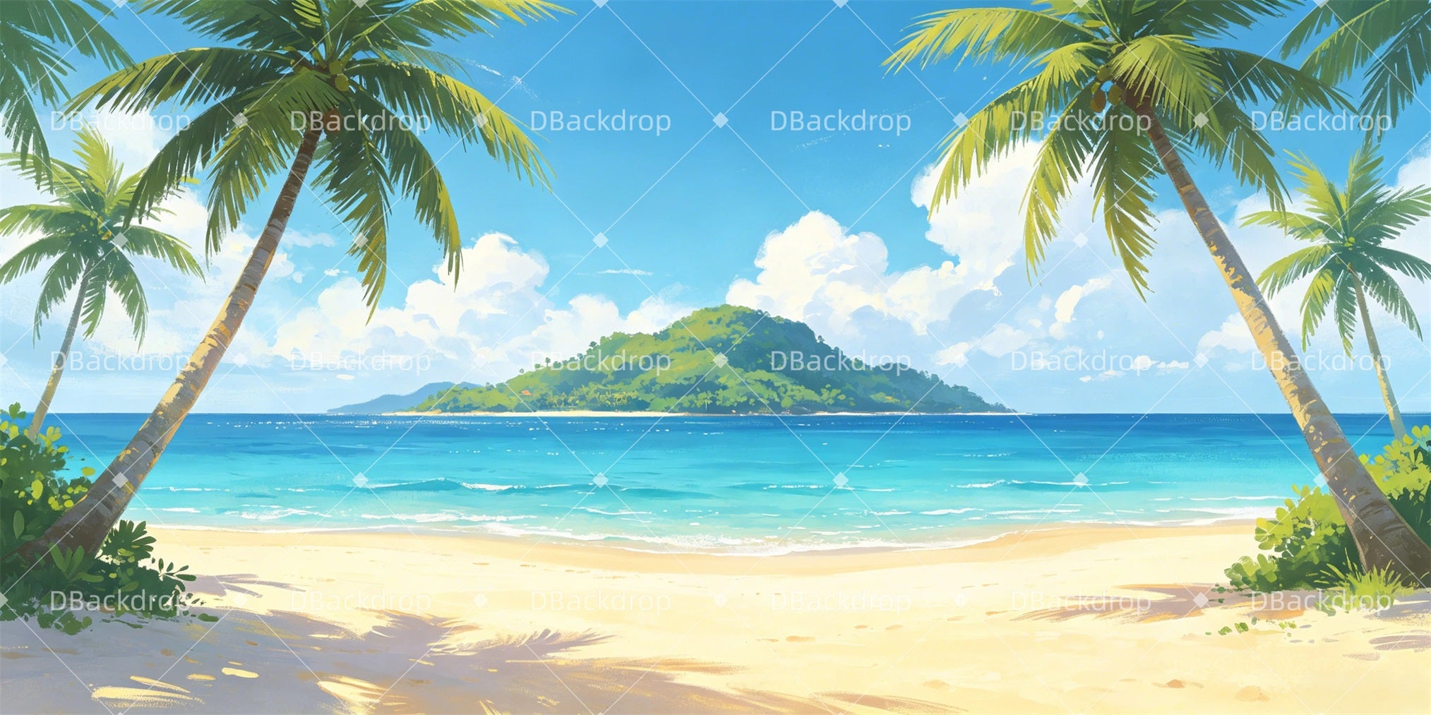 Scenery Backdrops For Theater Island Seascape Stage Backdrop Ideas GQ65-T69