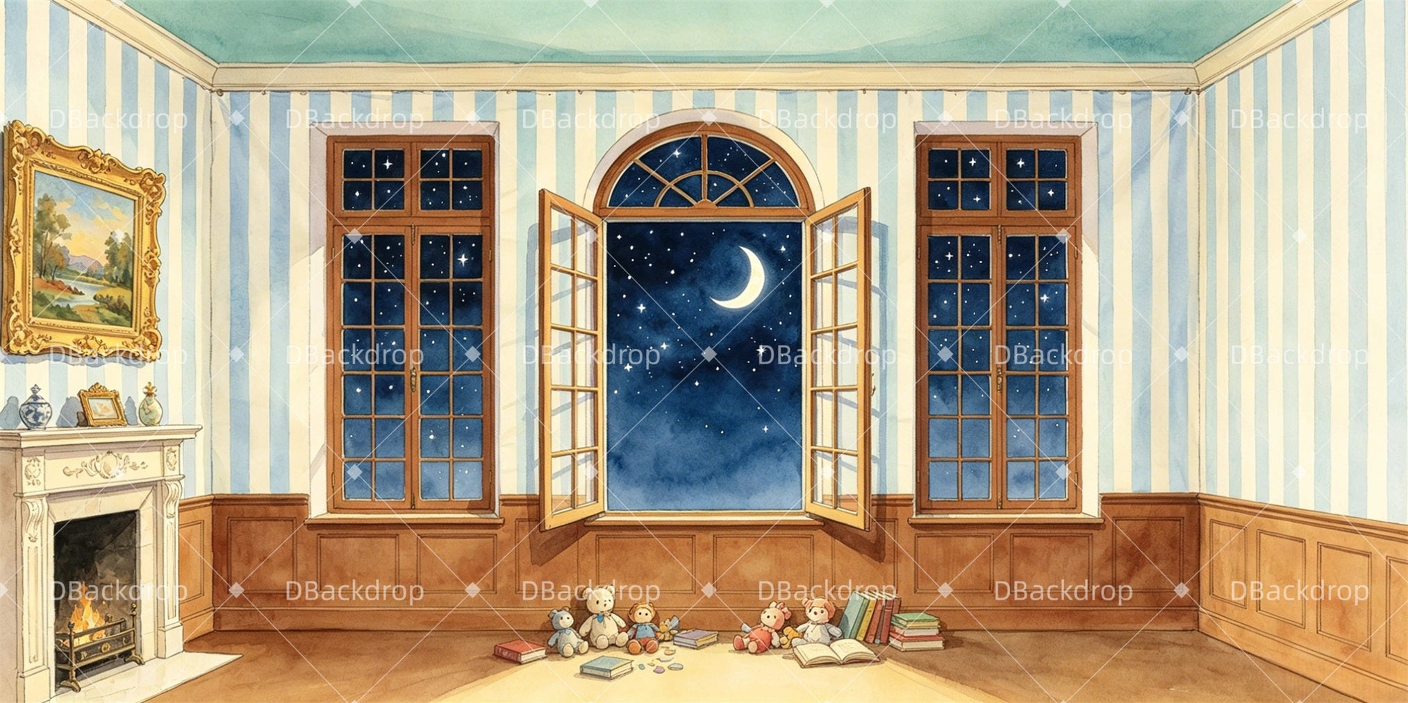 School Play Backdrop Children's Bedroom Performance Backdrop GQ65-T82