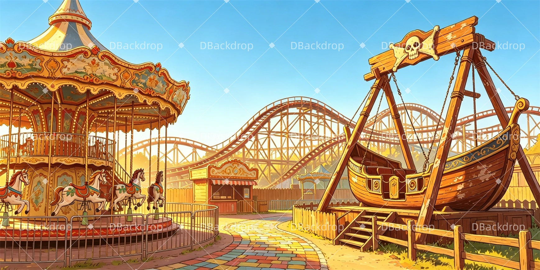 Professional Stage Backdrops Pleasure Island School Play Backdrop GQ65-T86