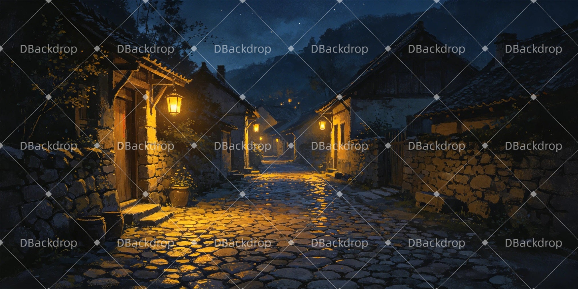 Backdrops For Theater Dark Village Alley Stage Backdrop Ideas GQ65-T87