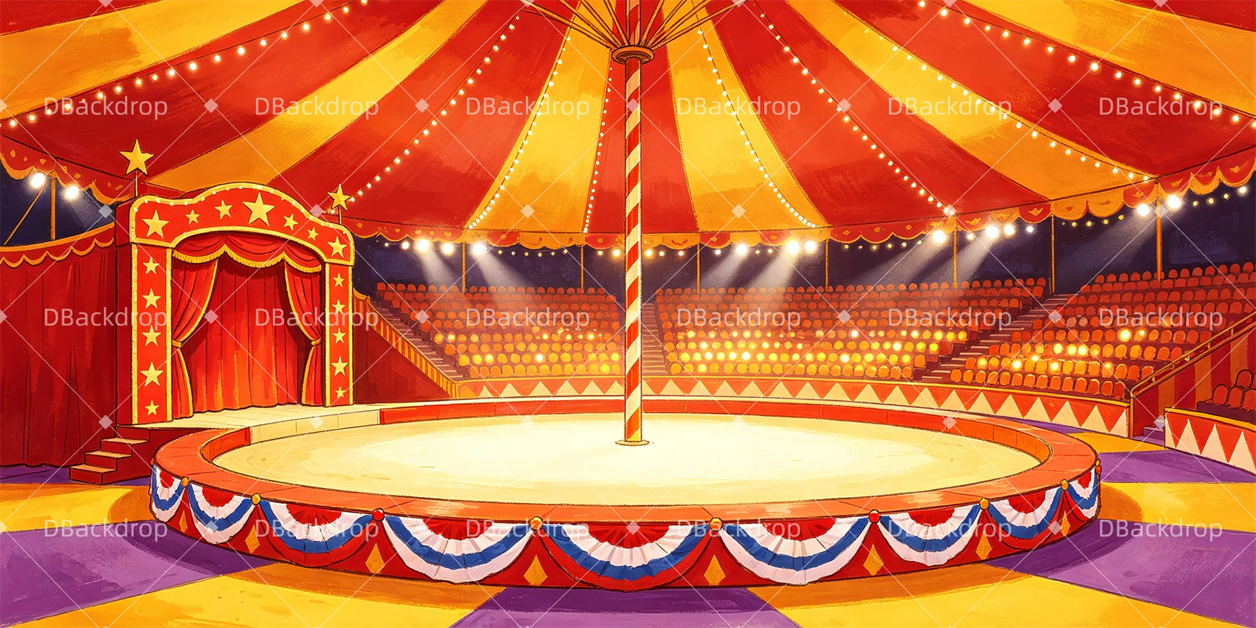 circus tent interior Circus Stage Backdrop Circus Tent Interior Performance Backdrop GQ65-T93