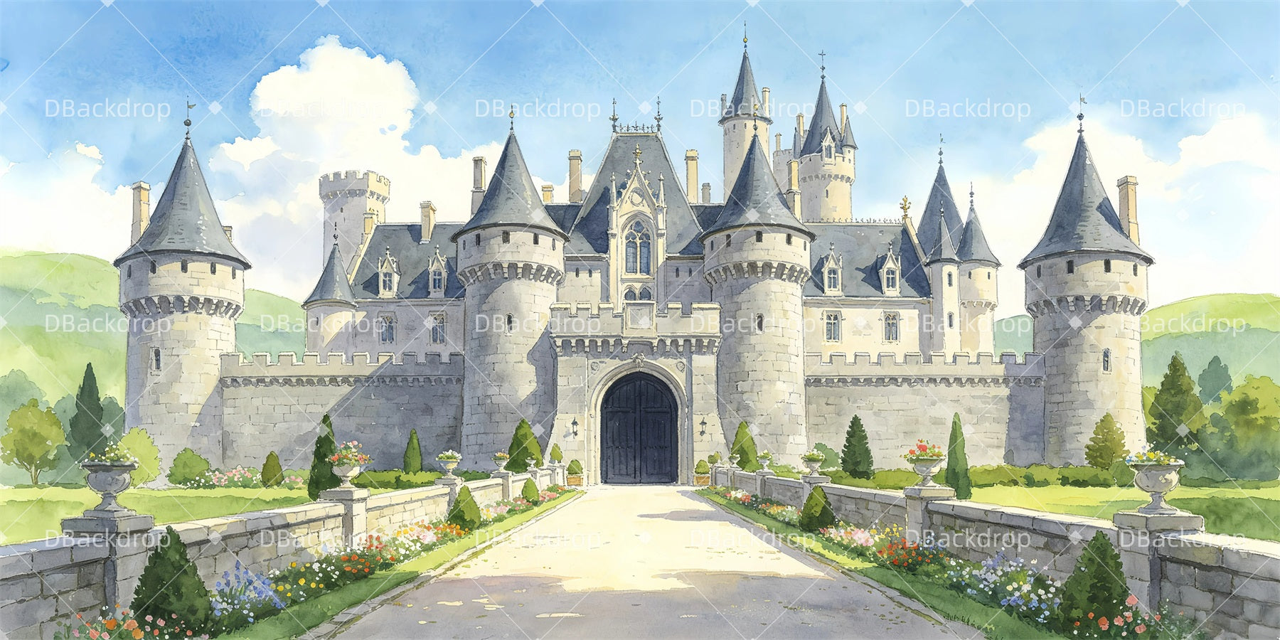 School Play Backdrops Magnificent Castle Performance Backdrop GQ65-T94