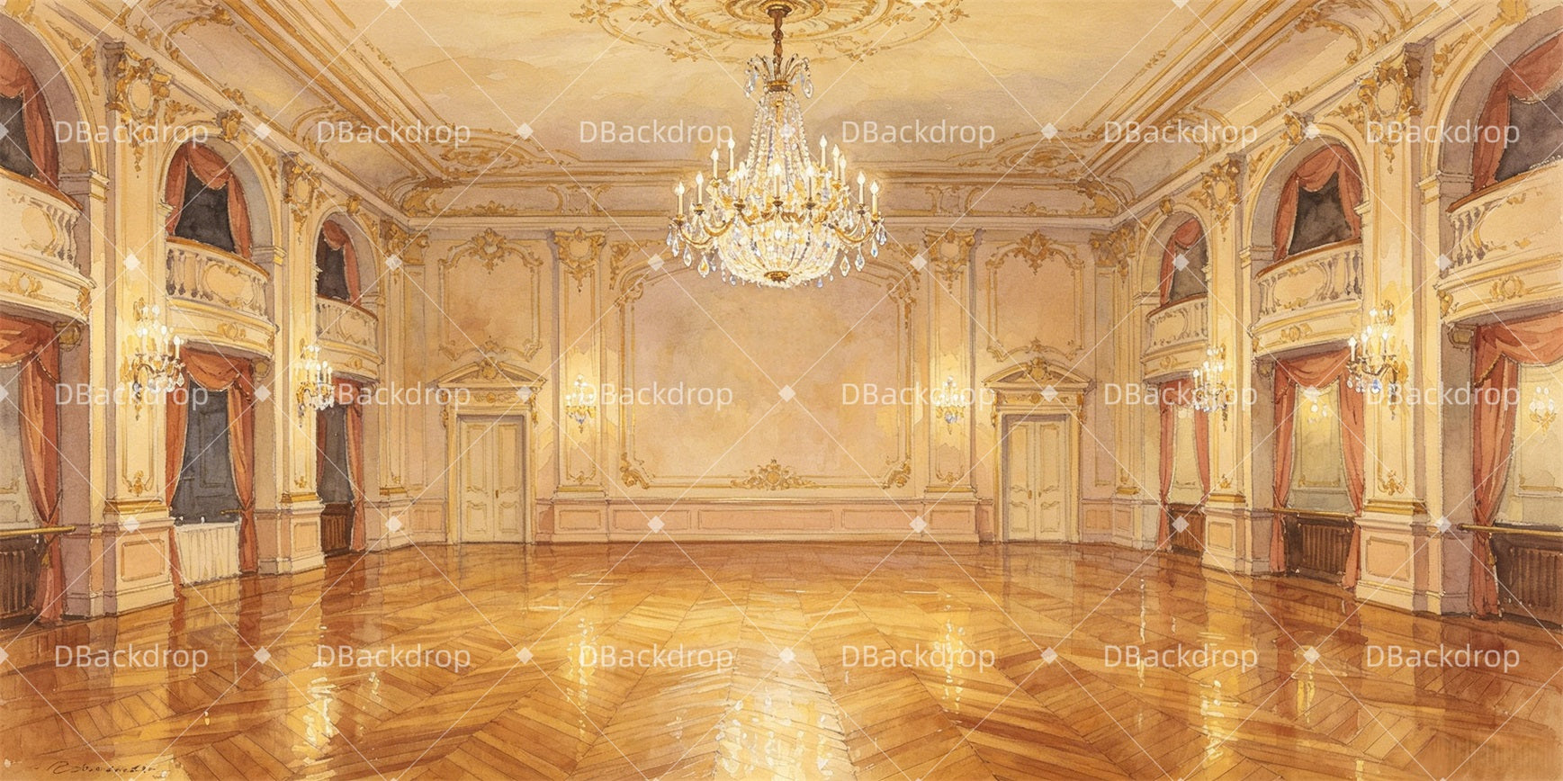 Dance Recital Backdrops Ballroom Dance Hall Theater Stage Backdrops GQ66-T88