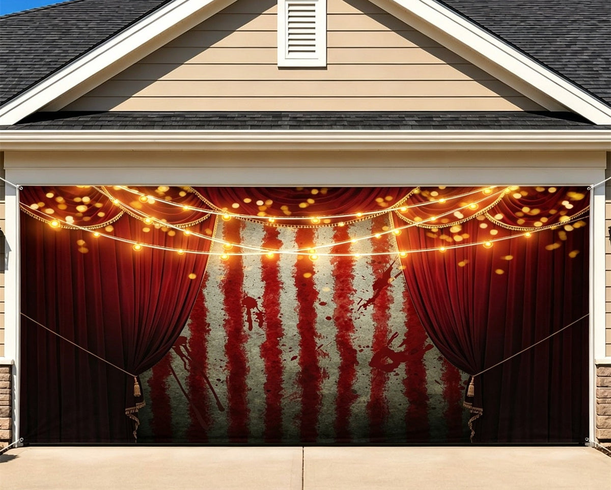 Halloween Bloody Circus Curtain Backdrop Garage Door Halloween Banner GQ67-16-2 car
