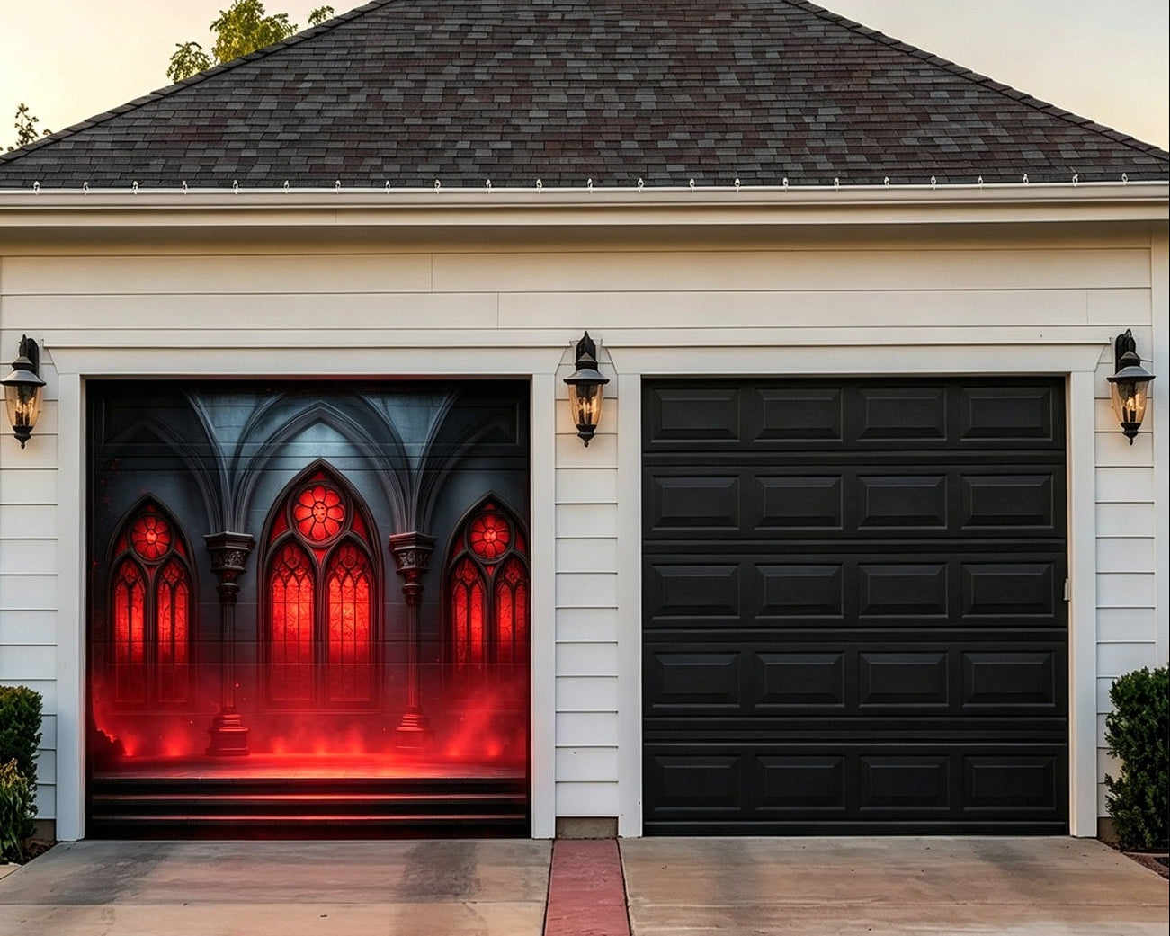 Halloween Crimson Fog Cathedral Window Backdrop Halloween Garage Decor GQ67-19-1 car