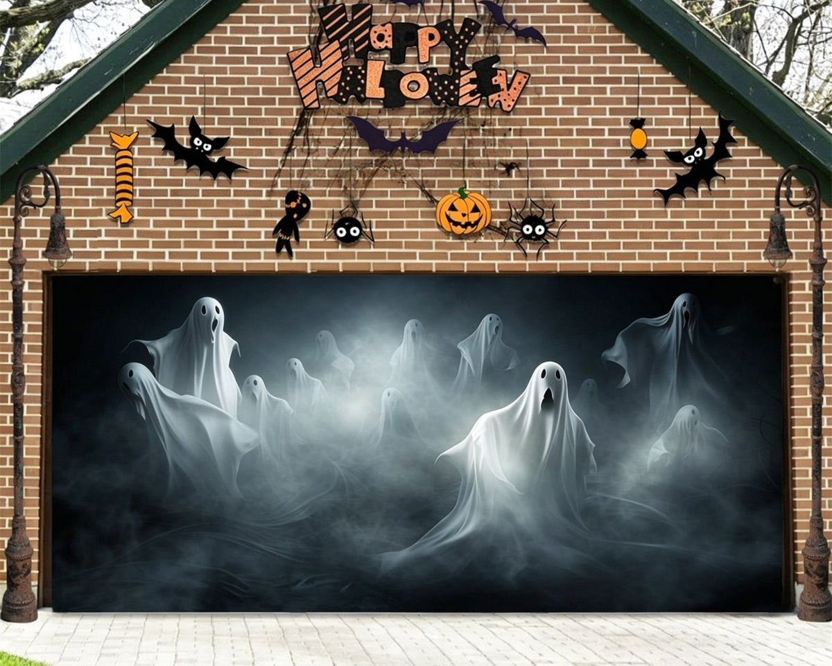 Halloween Horror Backdrop Spectral Ghost Mist Halloween Outdoor Garage Decor GQ67-20-2 car