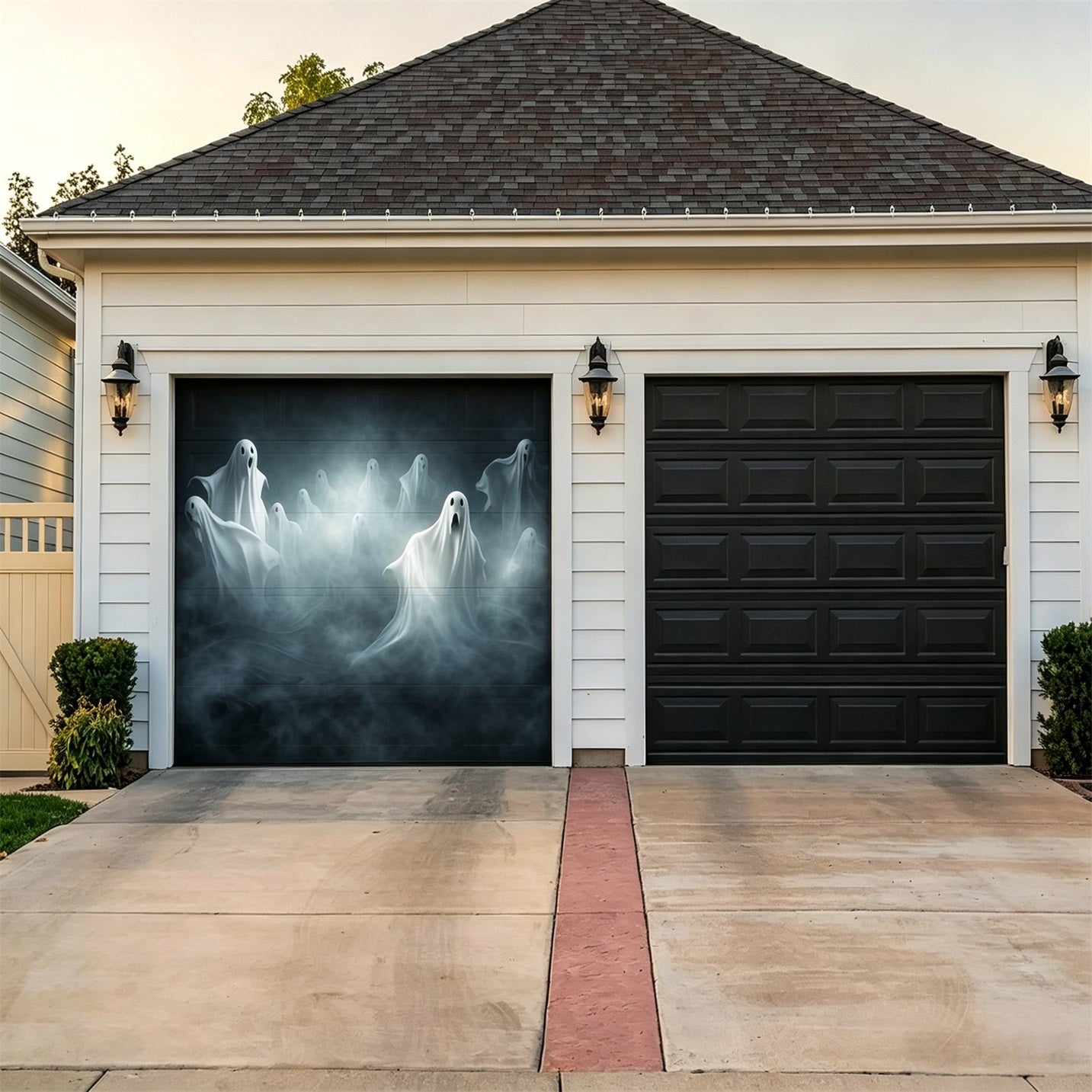 Halloween Horror Backdrop Spectral Ghost Mist Halloween Outdoor Garage Decor GQ67-20
