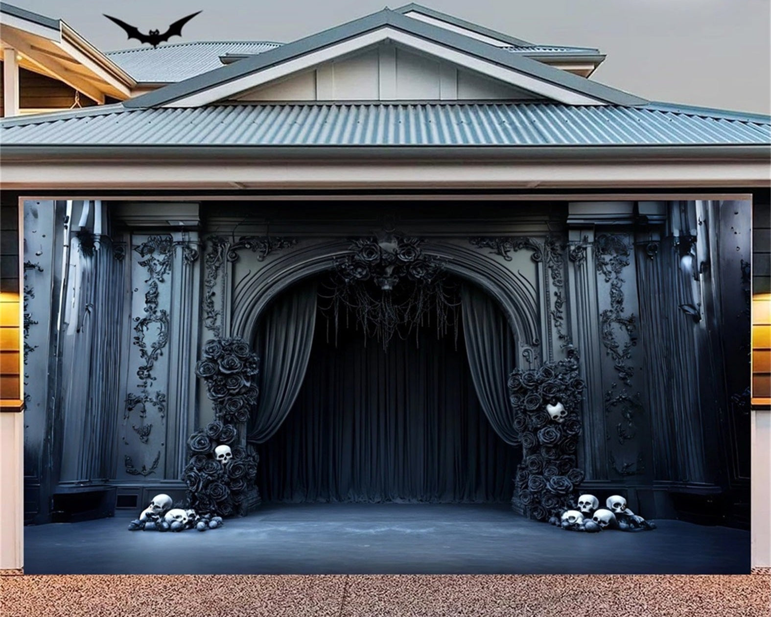 Halloween Backdrop Gothic Window Halloween Haunted House Garage Decor GQ67-27-2 car