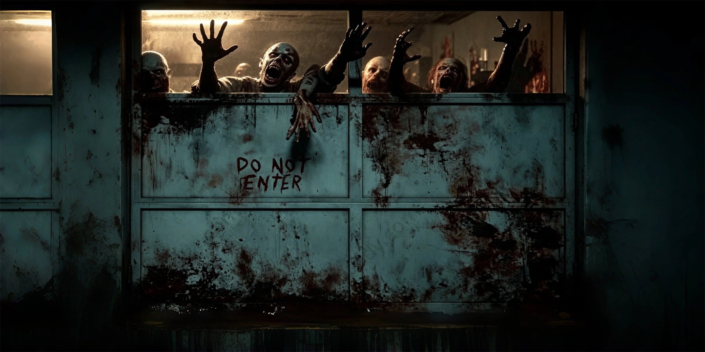 Zombie Halloween Garage Door Decor Bloody Ward Barricade Halloween Garage Door Cover GQ67-51-2 car