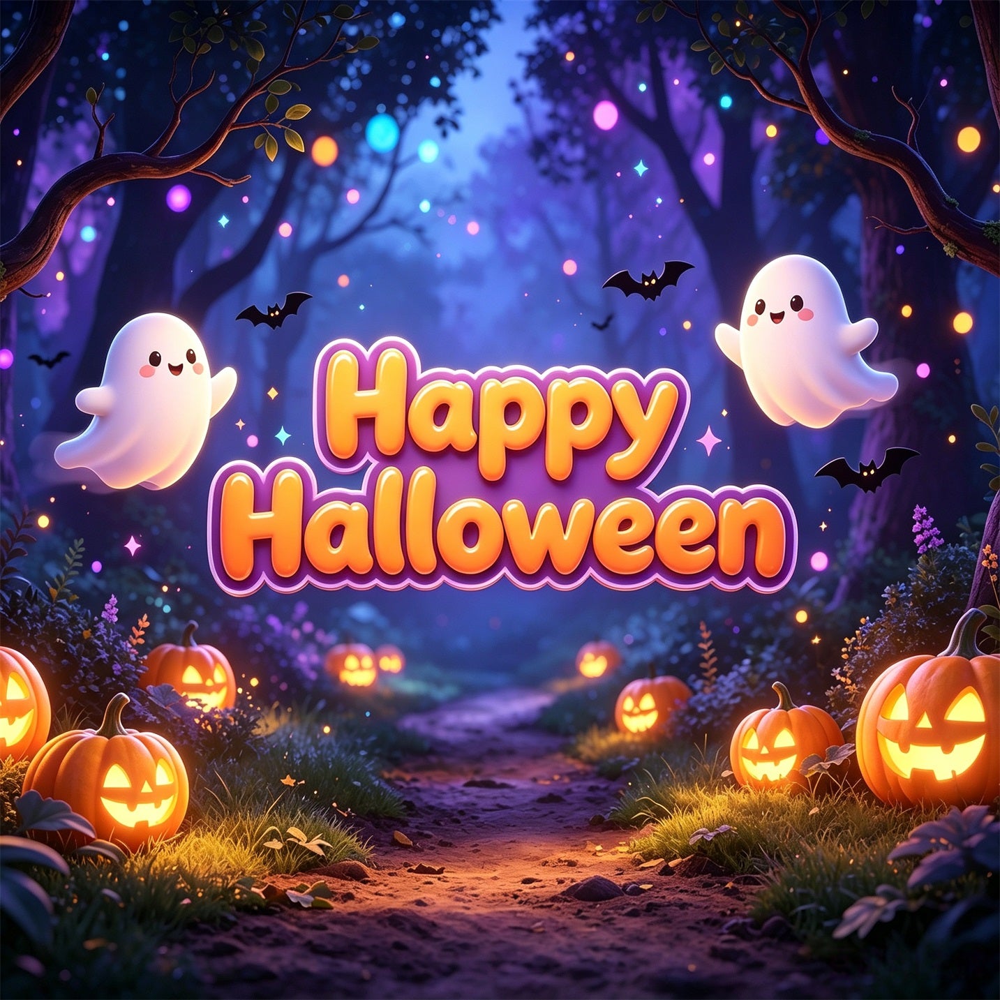 Cute Halloween Garage Door Decor Ghost Pumpkin Forest Outdoor Halloween Garage Door Banner GQ67-64-1 car