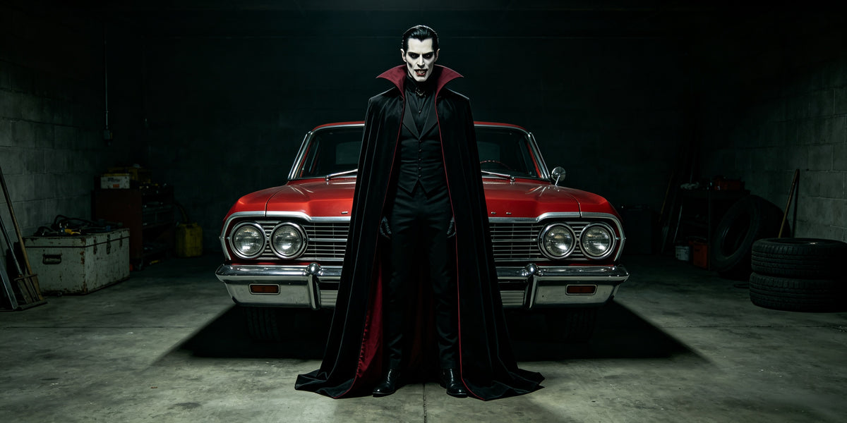Vampire Halloween Garage Door Cover Classic Car Garage Halloween Garage Door Banner GQ67-76-2 car