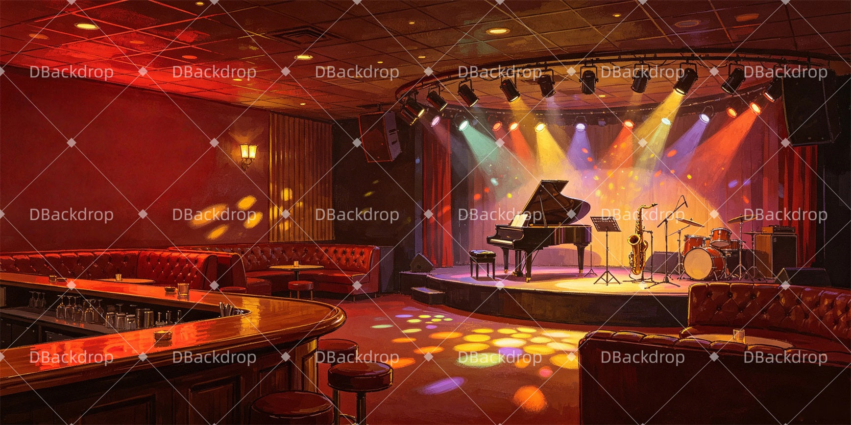 Broadway Stage Backdrop Dreamland Bar Performance Backdrop GQ67-T22