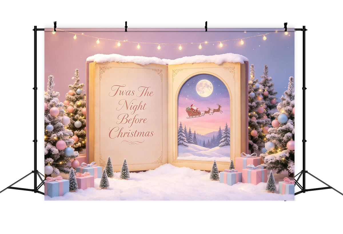 Magical Christmas Backdrop Storybook Santa Winter Book Backdrop Christmas GQ68-119