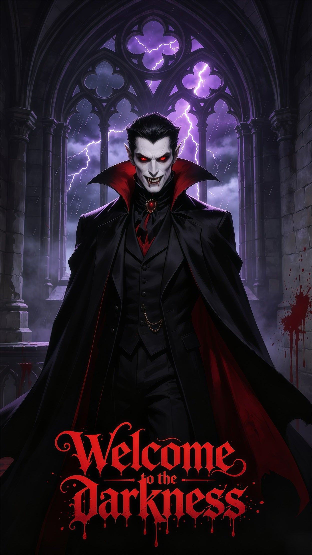 Vampire Coffin Door Gothic Vampire Cathedral Spooky Halloween Door Banner GQ68-24