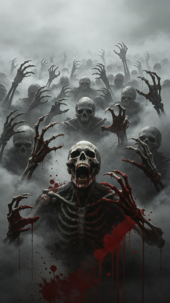 Zombie Graveyard Door Fogbound Skeleton Horde Scary Halloween Door Cover GQ68-25