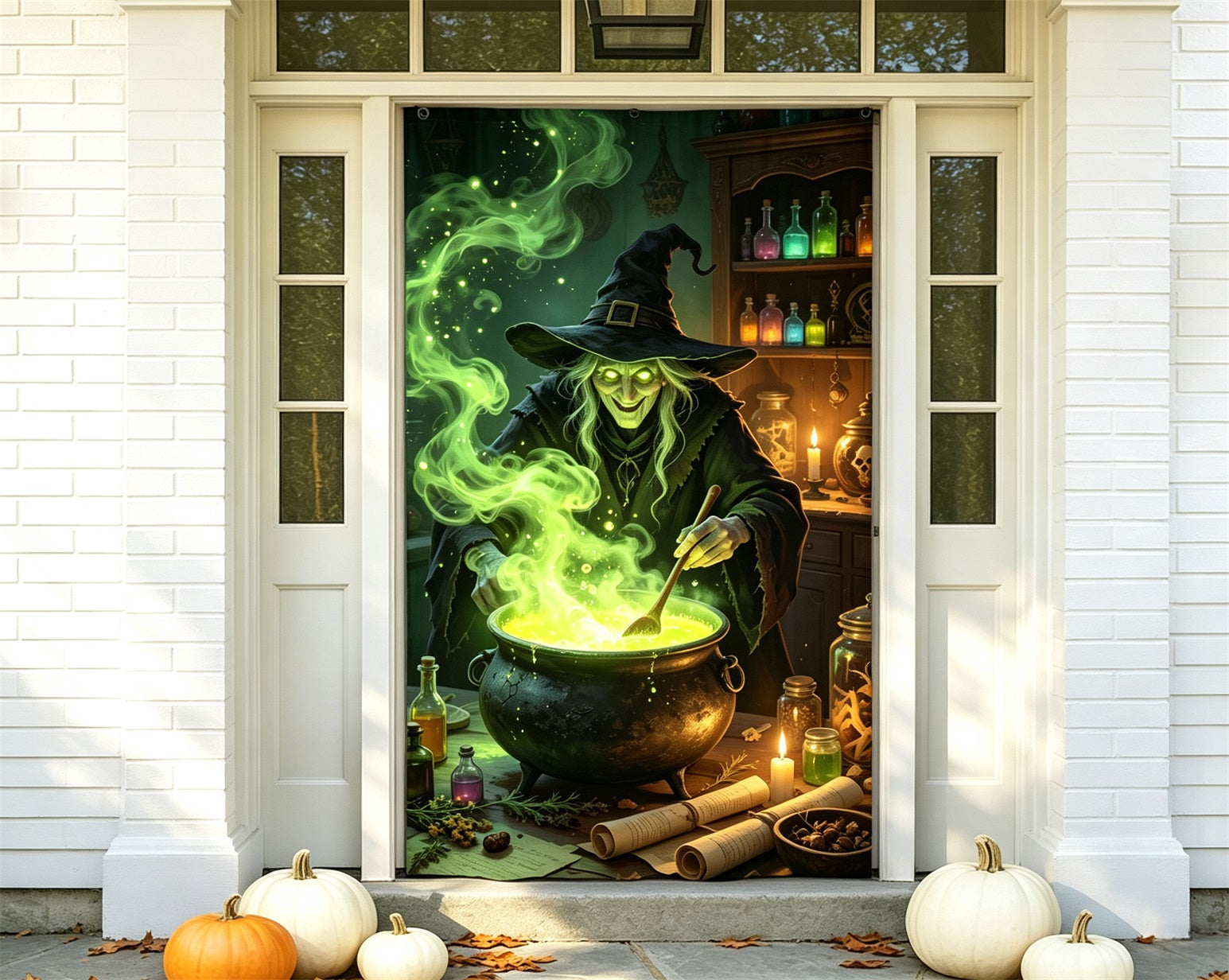 Witch Potion Door Glowing Potion Cauldron Halloween Door Sign GQ68-49