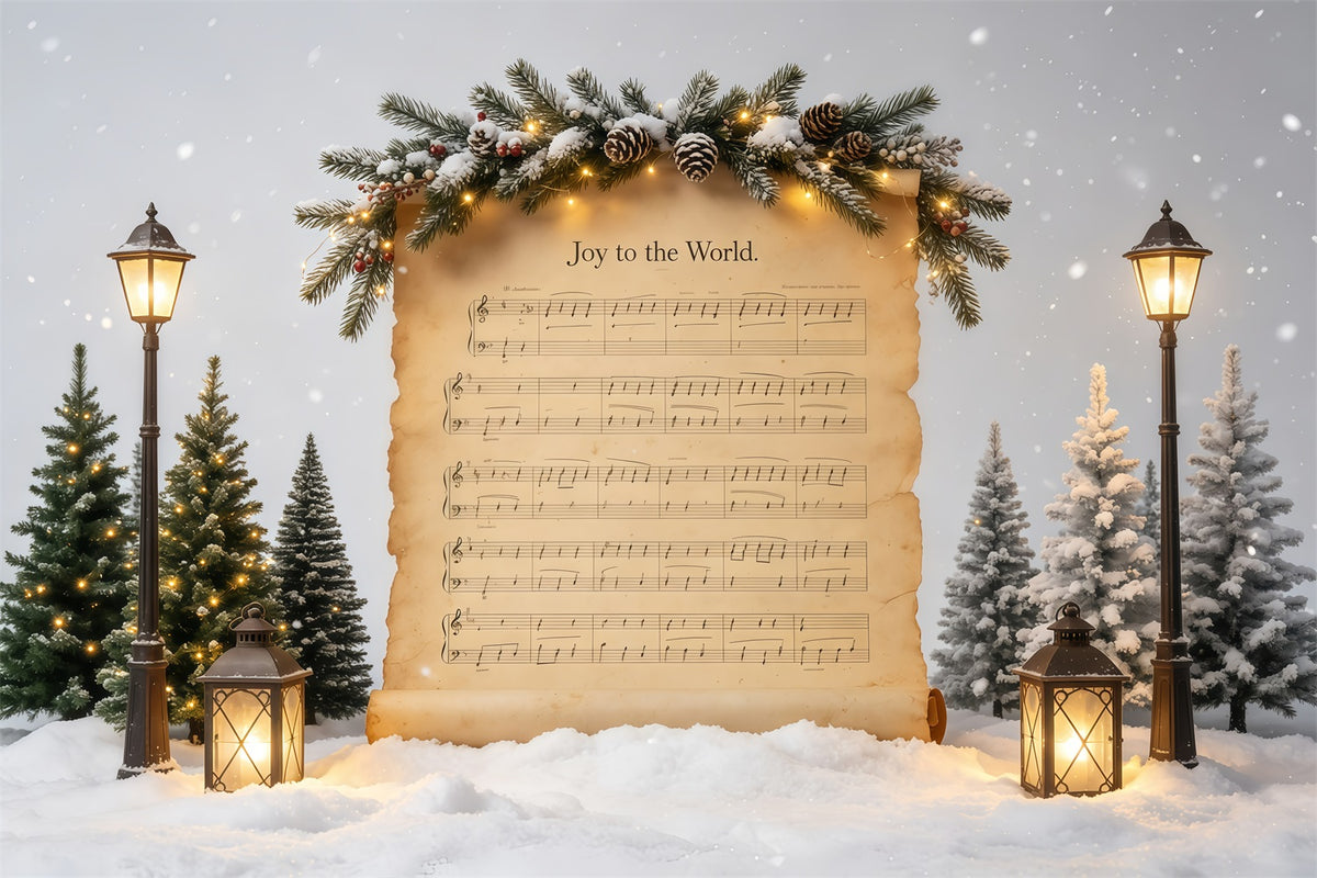 Christmas Song Backdrop Joy to the World Music Backdrop Christmas GQ68-82
