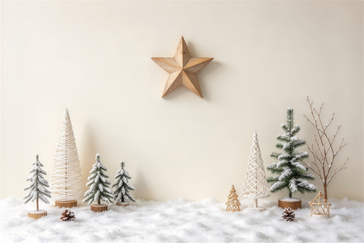 Photography High Resolution Christmas Backdrop Minimal Winter Star Display Simple Christmas Photo Backdrop GQ69-86