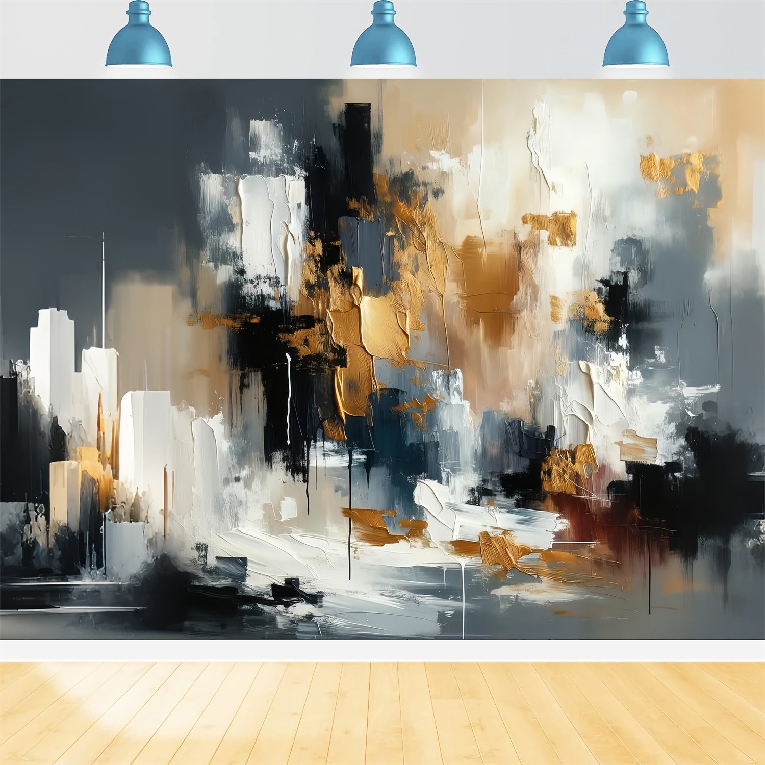 Backdrops Fine Art Golden Elegance Textured Art Backdrop GTY-104