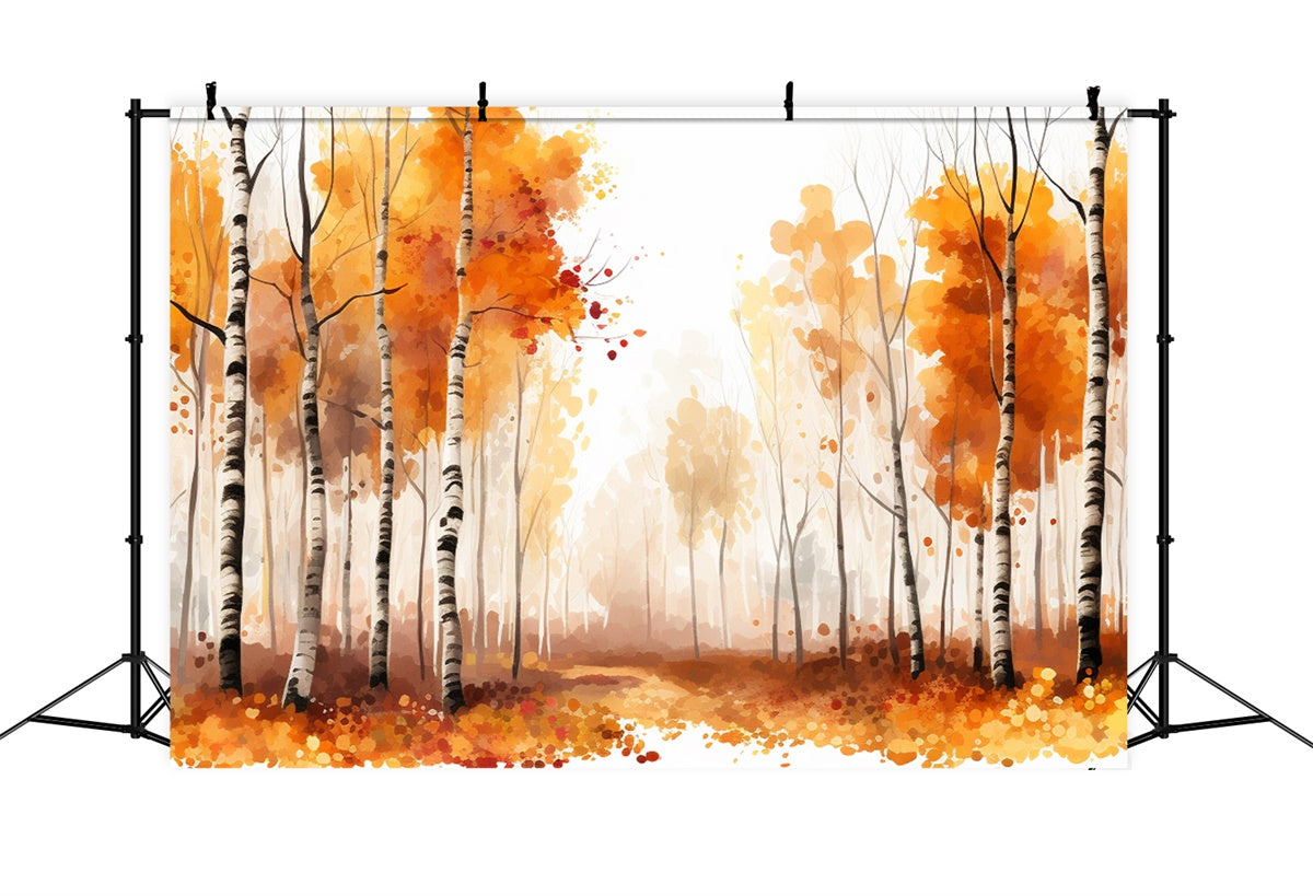 Backdrops Fine Art Golden Fall Forest Pathway Backdrop GTY-113
