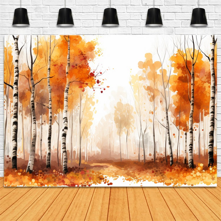 Backdrops Fine Art Golden Fall Forest Pathway Backdrop GTY-113
