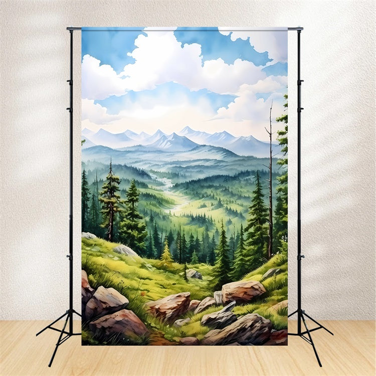 Artistic Backdrop Tranquil Mountain Sky Backdrop GTY-81