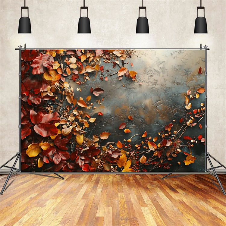 Fine Art Photography Backdrop Rustic Autumn Leaves Backdrop GTY-88