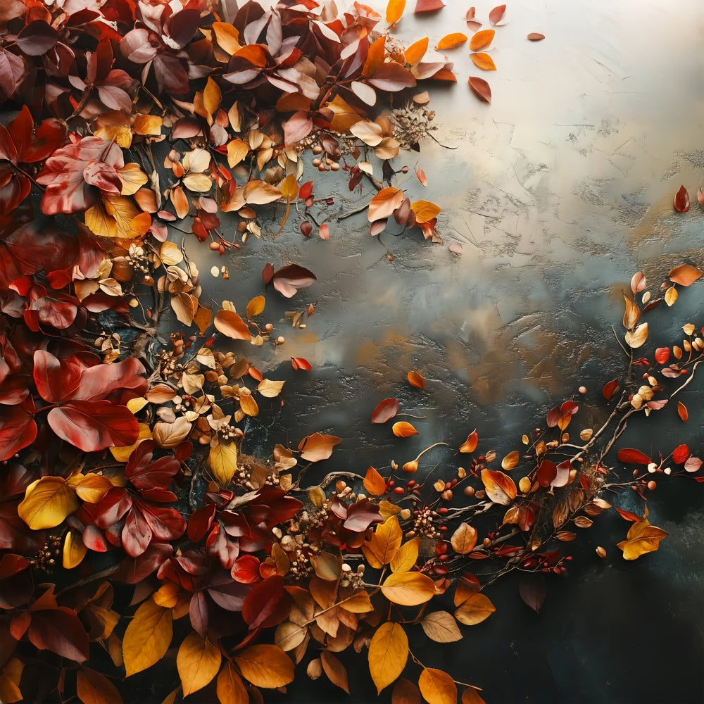 Fine Art Photography Backdrop Rustic Autumn Leaves Backdrop GTY-88
