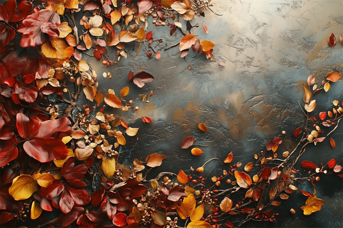 Fine Art Photography Backdrop Rustic Autumn Leaves Backdrop GTY-88