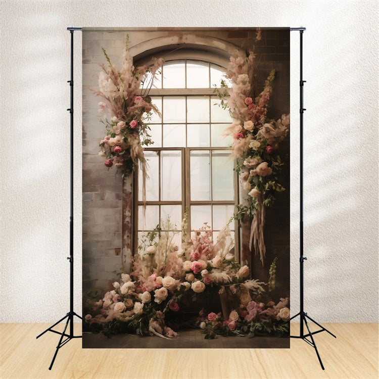 Maternity Shoot Backdrop Rustic Charm Floral Window Backdrop GTY2-11