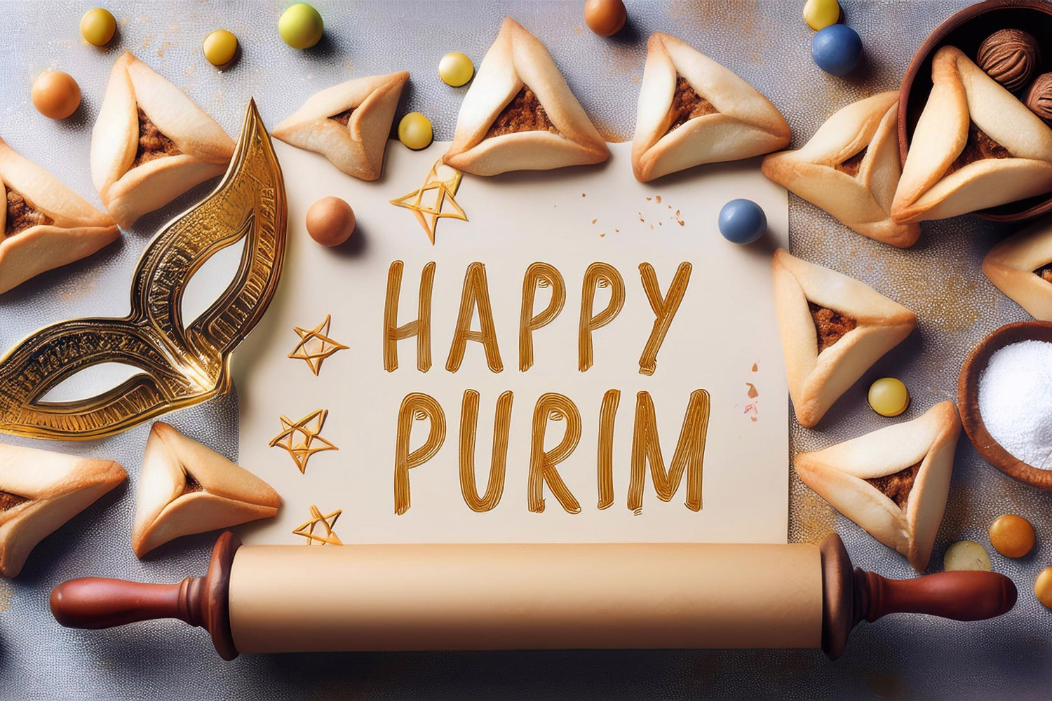 Purim Backdrop Festive Purim Dessert Baking Backdrop GTY3-11