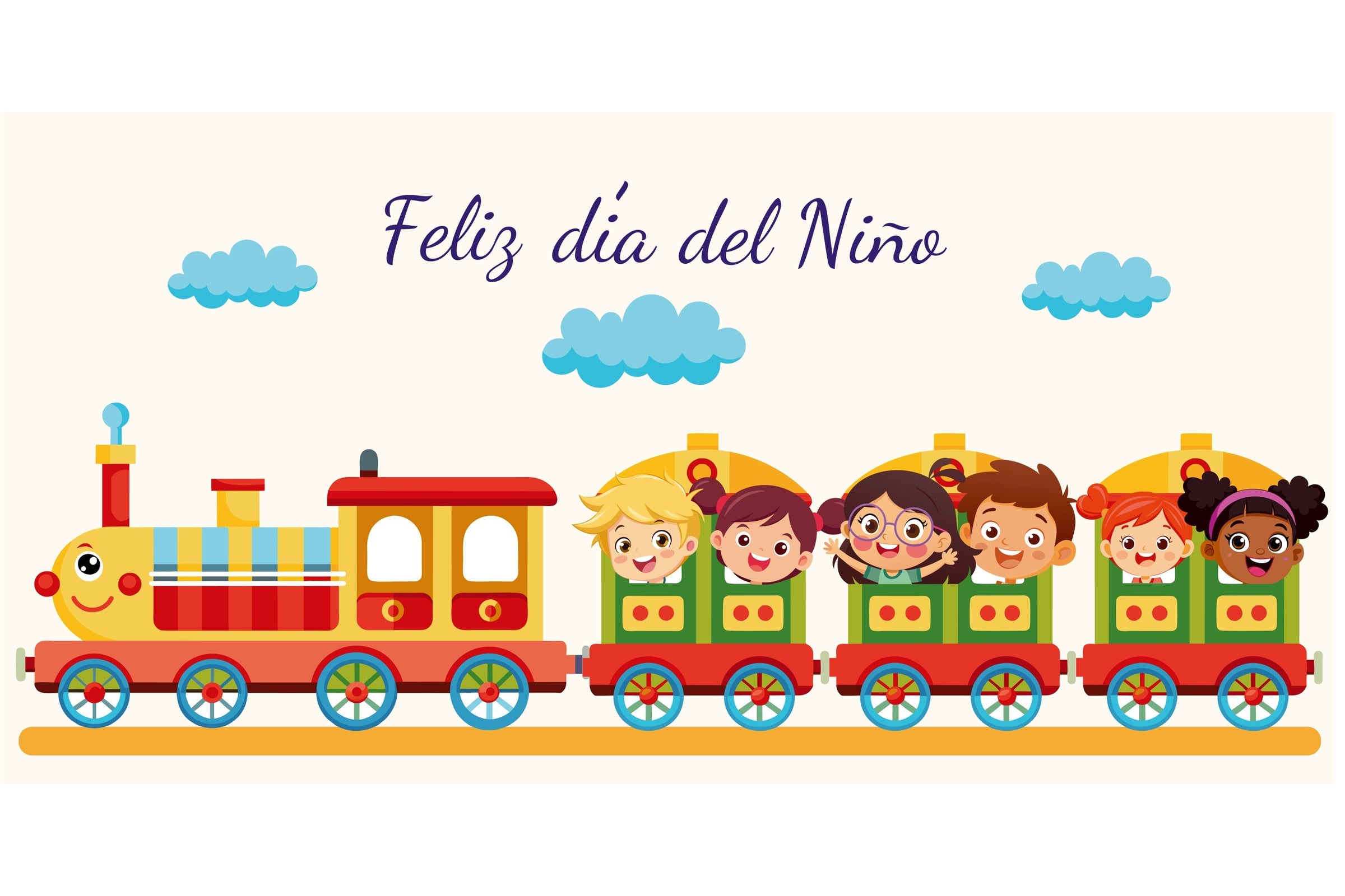 Mexican Children's Day Backdrop Festive Train Adventure Backdrop GTY3-114