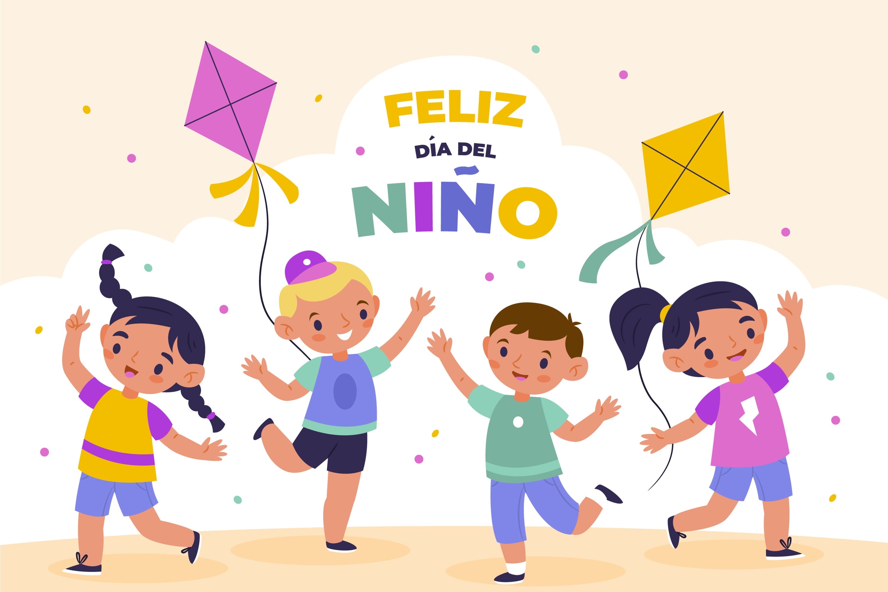 Mexican Children's Day Backdrop Kite Flying Happy Kids Backdrop GTY3-117
