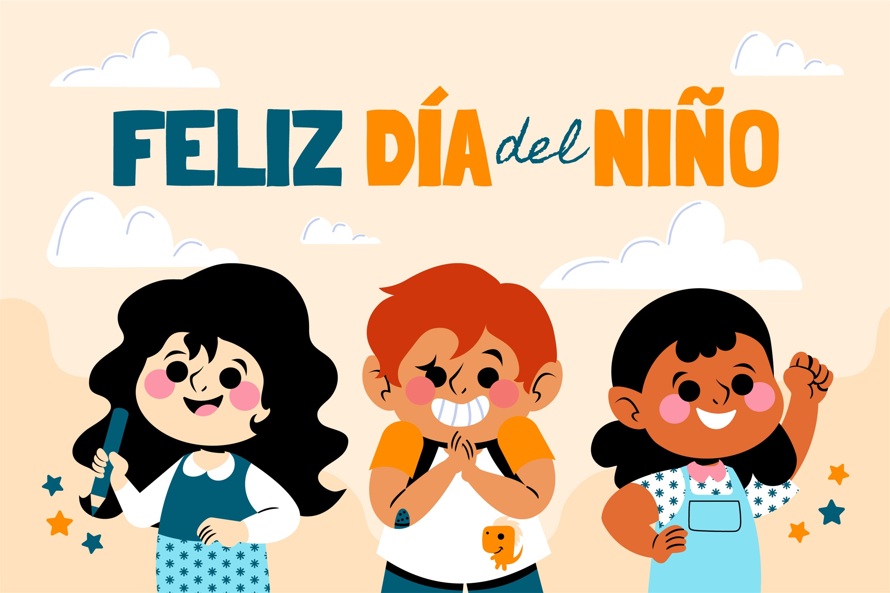 Mexican Children's Day Backdrop Happy Kids Creative Fun Backdrop GTY3-118