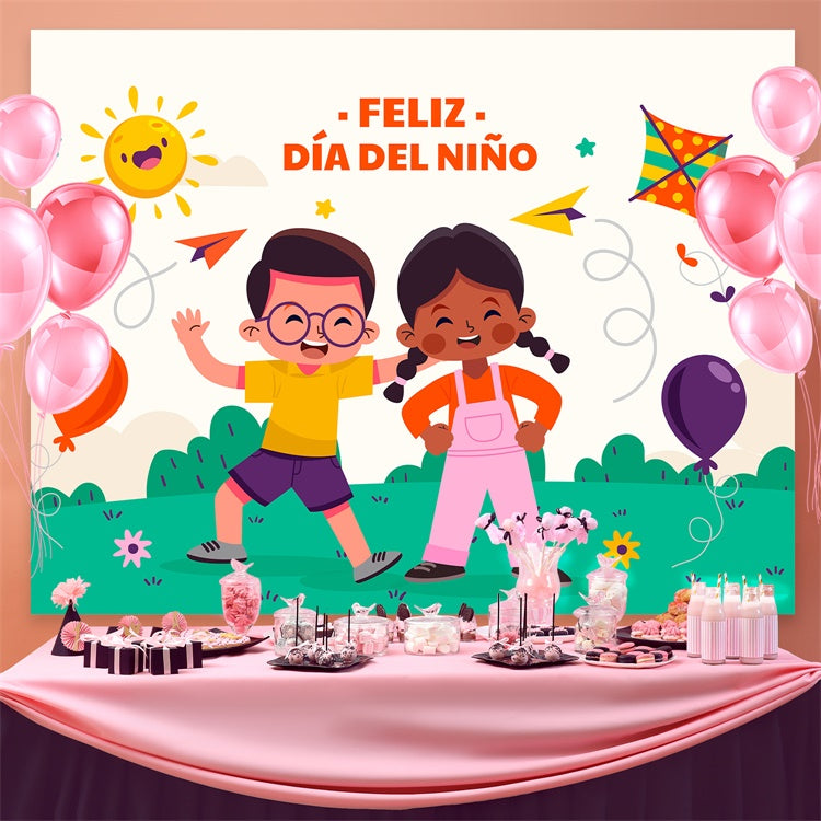 Mexican Children's Day Backdrop Kites Balloons Kids Party Backdrop GTY3-121
