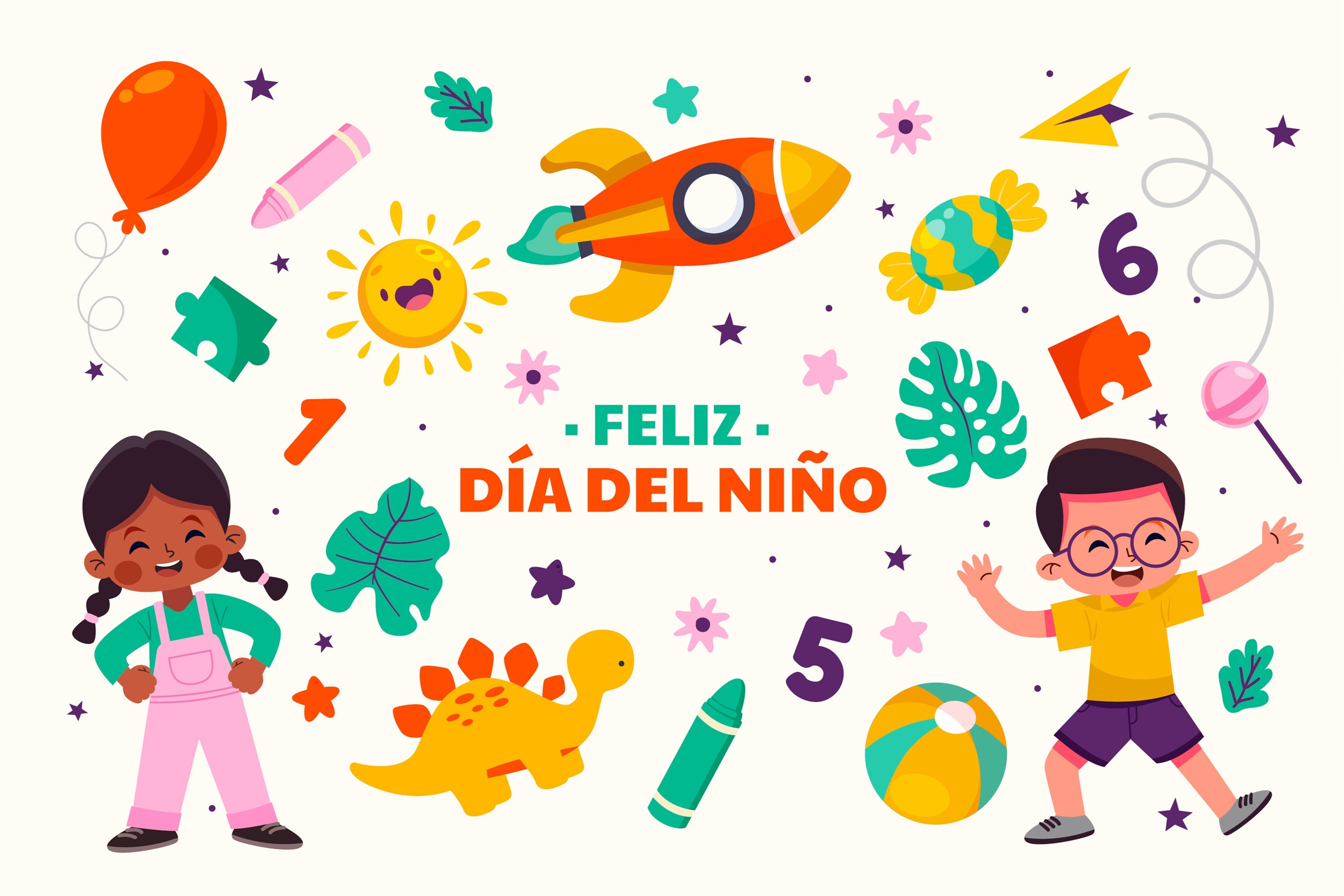 Mexican Children's Day Backdrop Rocket Exploration Kids Backdrop GTY3-122