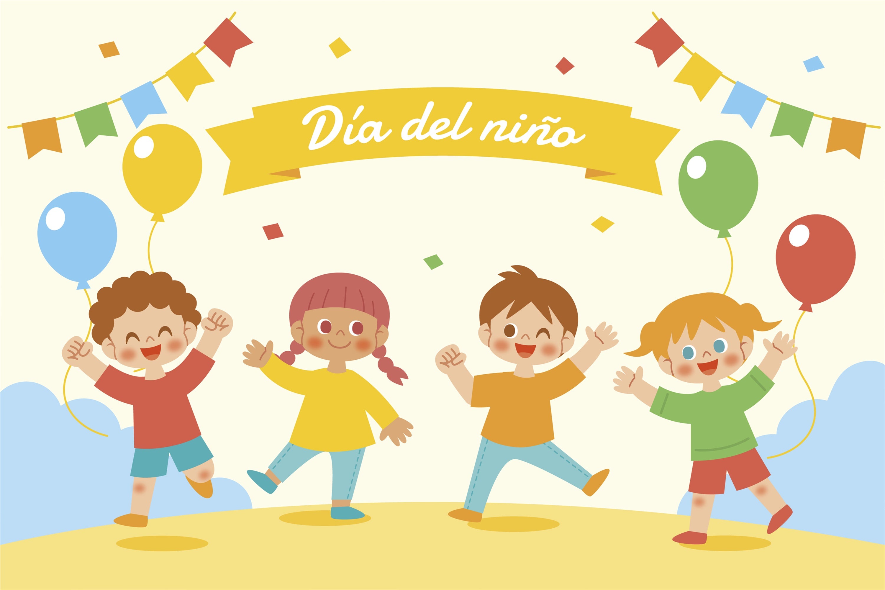 Mexican Children's Day Backdrop Festive Kids Dancing Backdrop GTY3-123