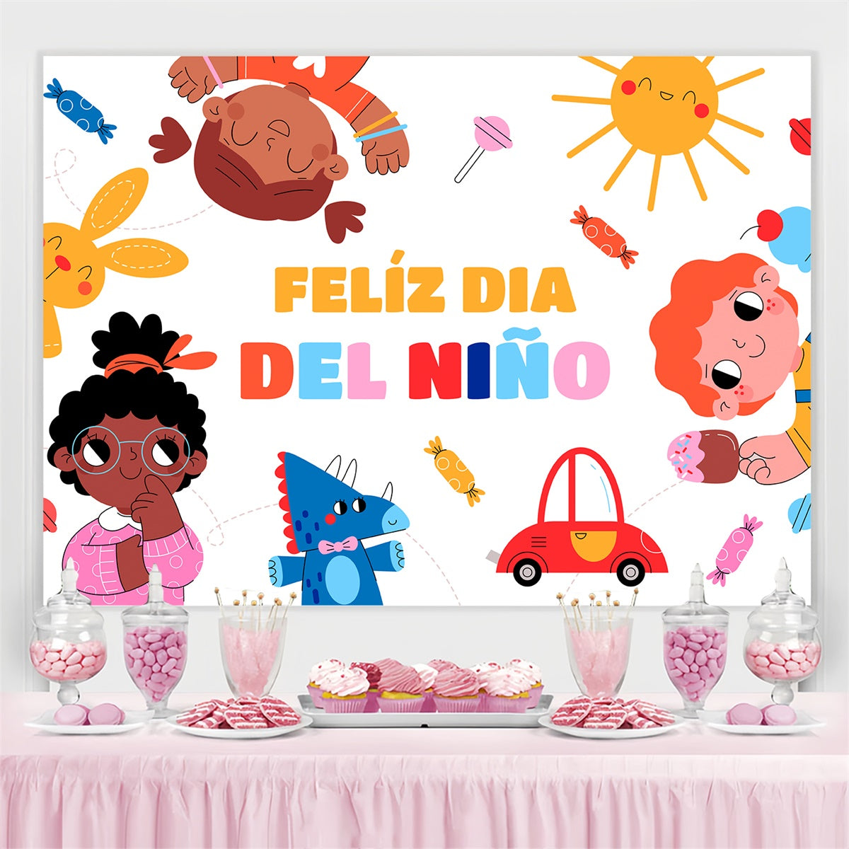 Mexican Children's Day Backdrop Cute Kids Toy Party Backdrop GTY3-124