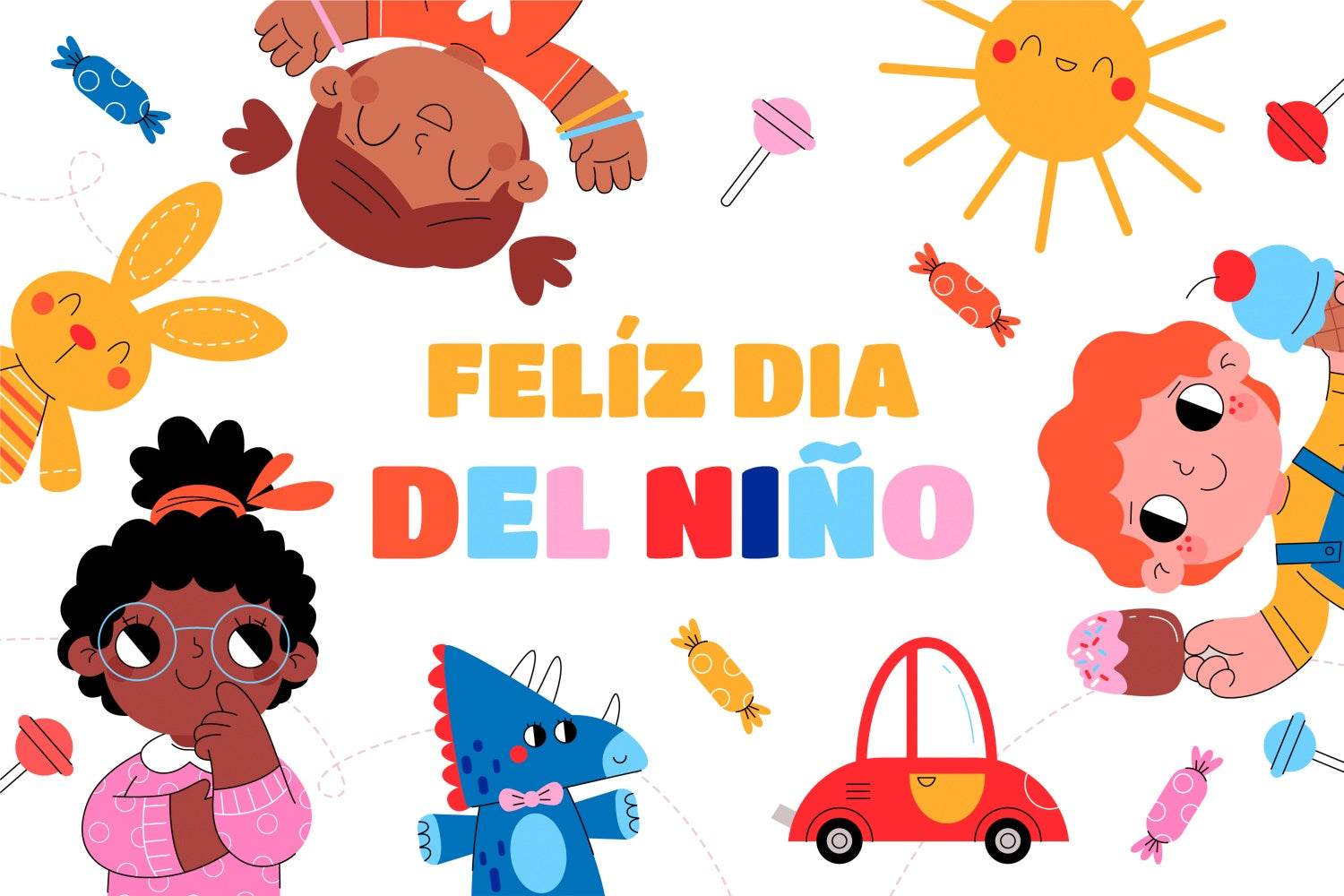 Mexican Children's Day Backdrop Cute Kids Toy Party Backdrop GTY3-124