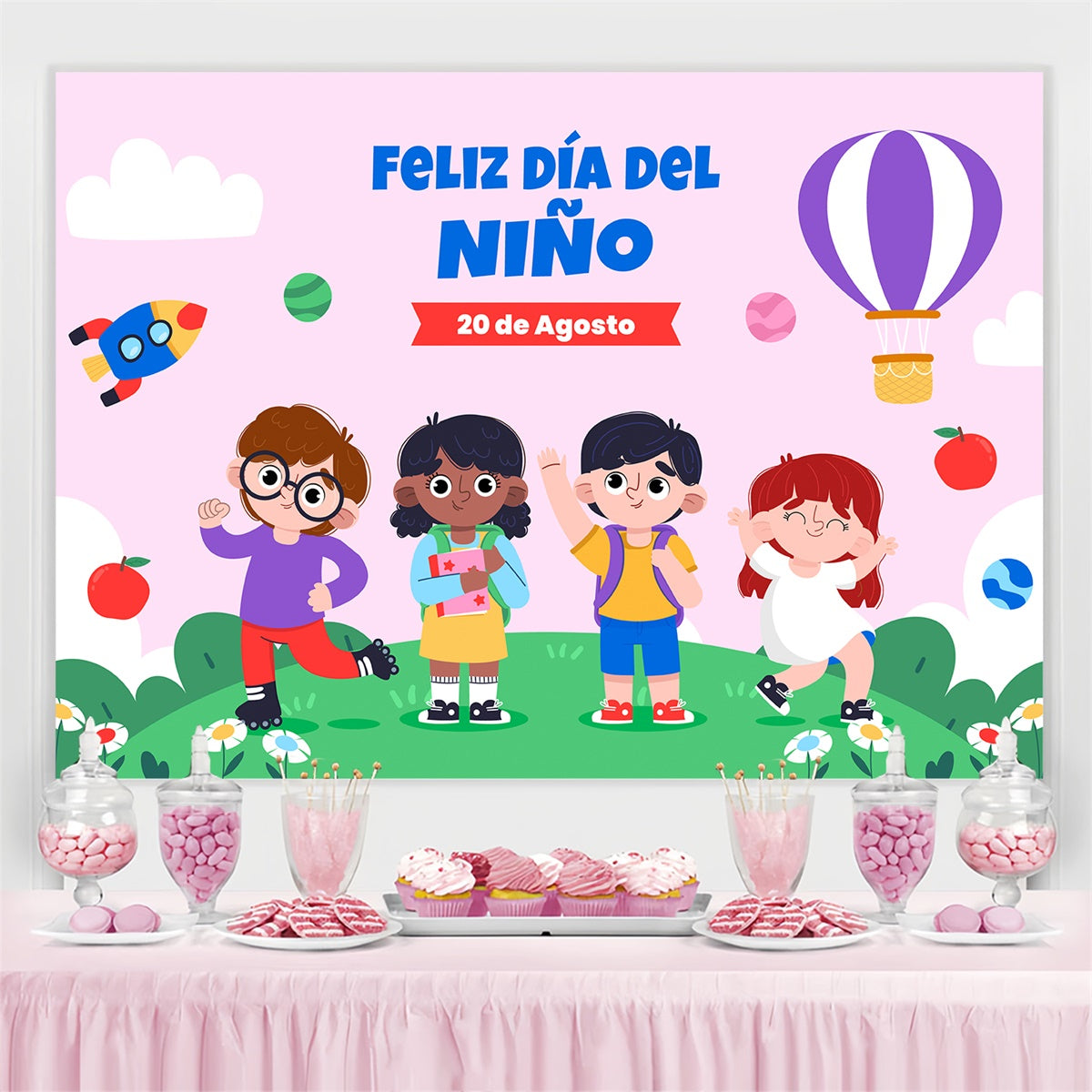Mexican Children's Day Backdrop Sky Adventure Playful Kids Backdrop GTY3-131